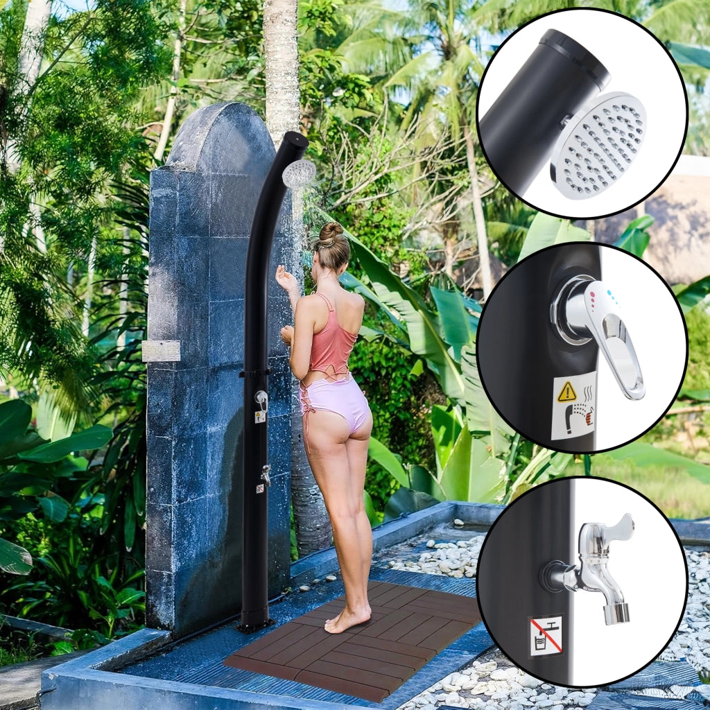 Doccia Solare da Esterno Kebomi 18L con Soffione Girevole e Rubinetto Lavapiedi casa.pro