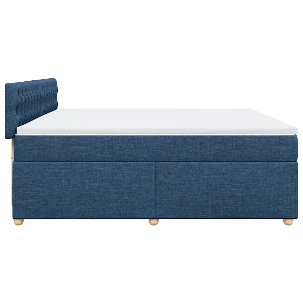 Giroletto a Molle con Materasso Blu 200x200 cm in Tessuto