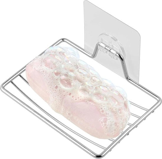 Sacchetto di sapone autoadesivo senza perforazione per bagno - fissaggio alla parete, impermeabile, lavastoviglie a specchio