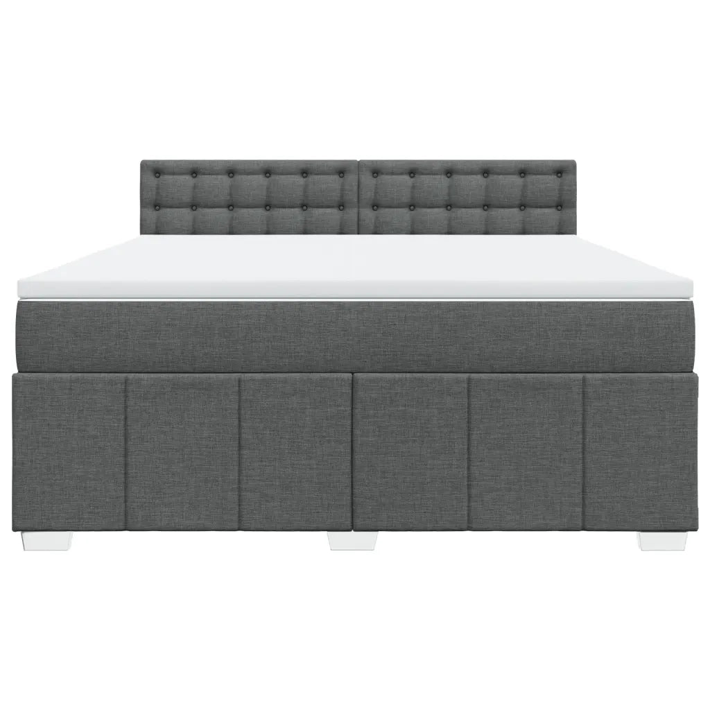 Giroletto a Molle con Materasso Grigio Scuro 180x200 cm Tessuto