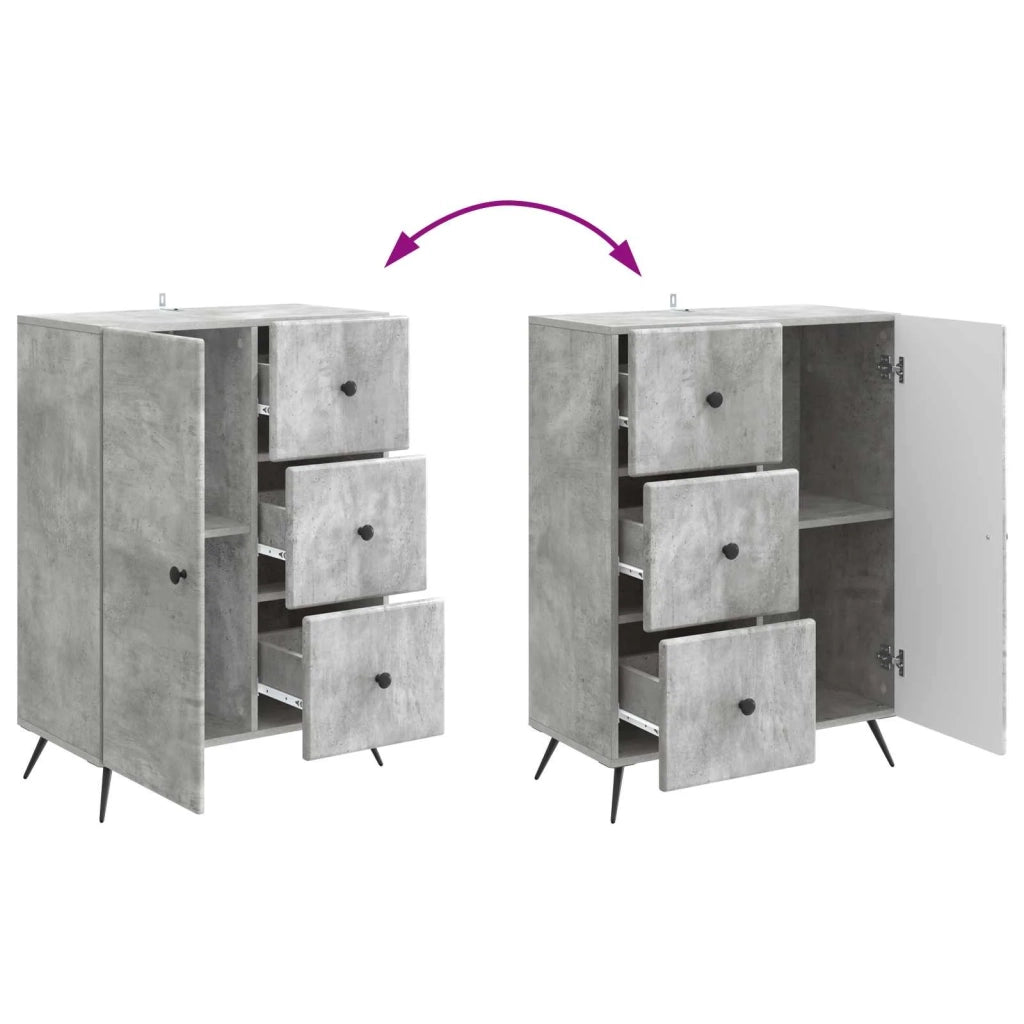 Credenza Grigio Cemento 66 x 34,5 x 90 cm Legno ingegnerizzato