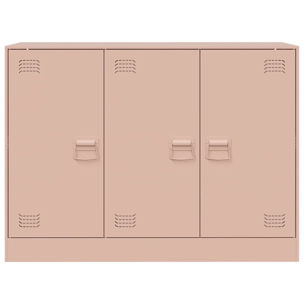 Credenza cassettiera armadio mobile contenitore organizer per cucina soggiorno salotto 99 x 39 x 73 cm acciaio rosa 02_0036218