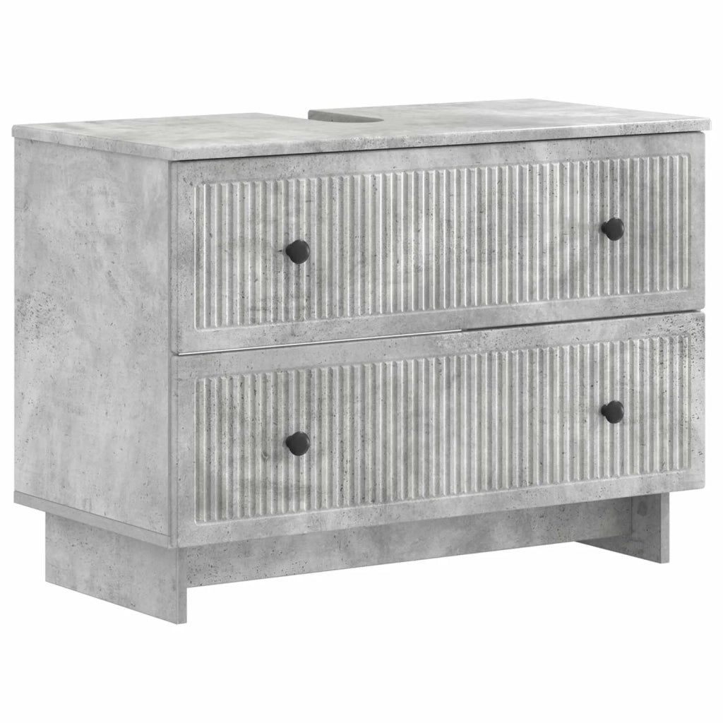 Set di Armadi da Bagno da 2 Pezzi EDE Grigio Cemento 3417498