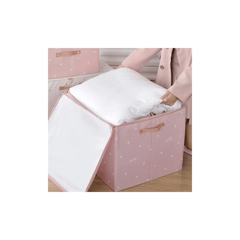 Trade Shop - Box Scatola Salvaspazio Armadio Contenitore Porta Oggetti Organizer 48x38x28 Cm -