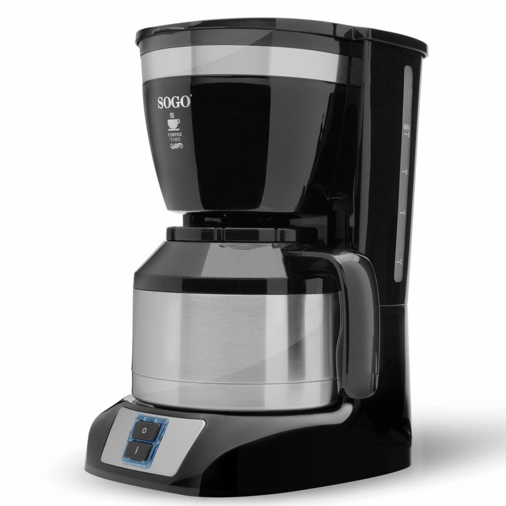 Macchina caffè elettrica a goccia, capacità 1 litro 10 tazze, caraffa acciaio inox antiscottatura 800W - SOGO