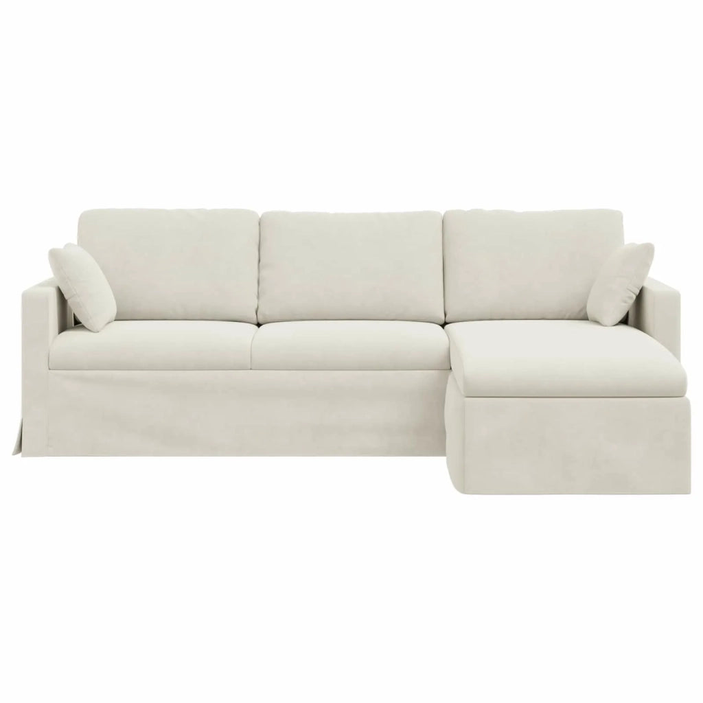Divano Crema 228 x 134 x 80 cm Velluto 42024474