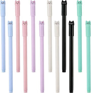 Set di 6 Pennarelli Kawaii Gatti con Inchiostro Nero 0,5 mm, Pennarelli con Forma di Gatto, Pennarelli a Punta Fine, Set di Stazione per Gatti, Materiale per Scrittura per Gatti, Regali per Donne Amanti dei Gatti.