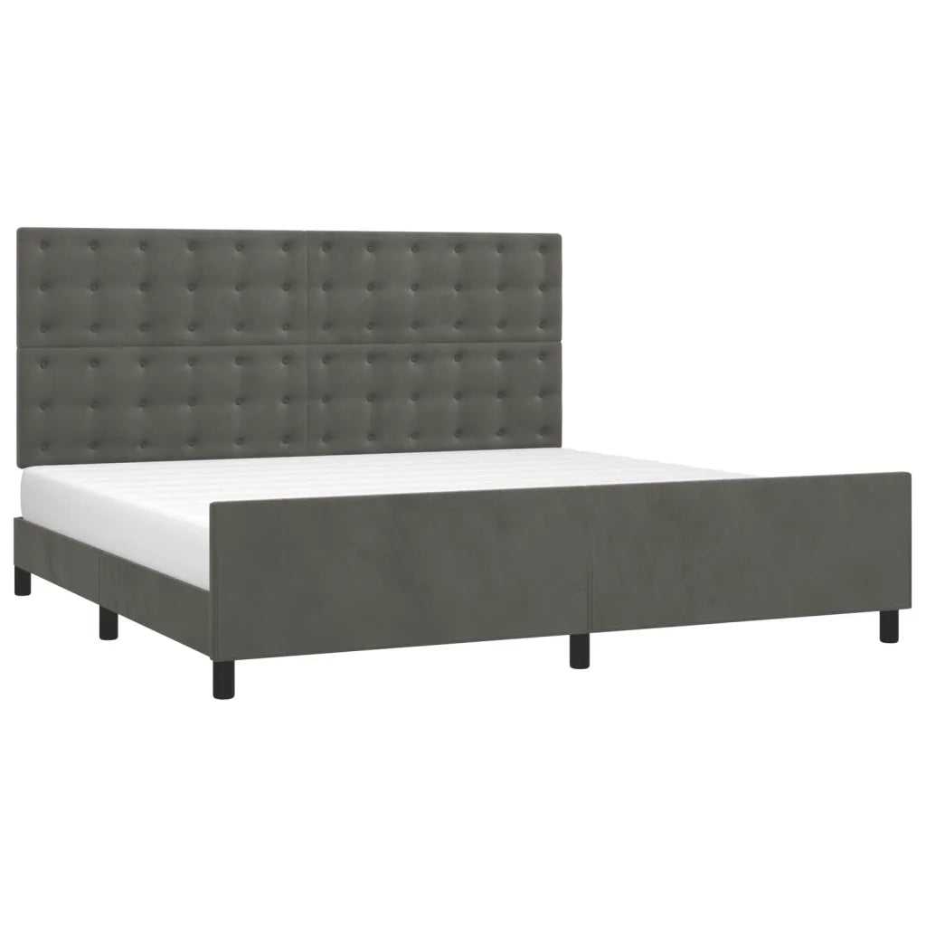 Giroletto senza Materasso Grigio Scuro 200x200 cm Velluto