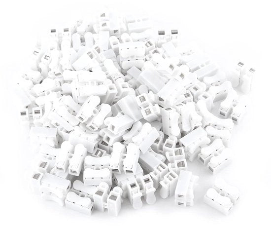 Connettori a doppia vitezza da 10A 220V (100 pezzi) con morsetto bianco per illuminazione e impianti elettrici