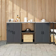 vidaXL Set di Stoccaggio per Cucina 3 pcs Antracite 180 x 50 x 92 cm