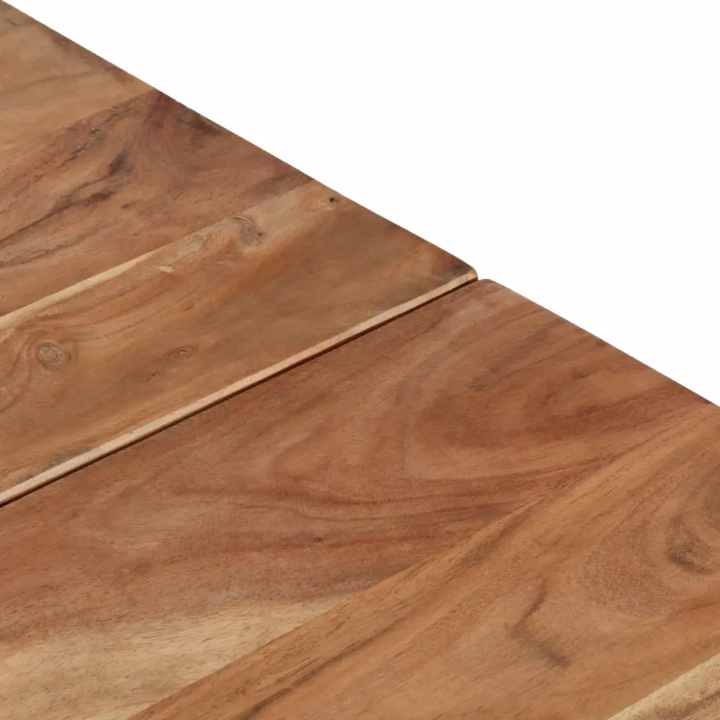 Tavolino salotto | Tavolino da caff¨¨ | Tavolino da Soggiorno Argento Acciaio Inox e Legno Massello Acacia