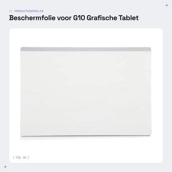 Scherma protettivo Real Touch - Pannello di protezione multifunzionale - Materiale PVC - Adatto per tablet grafici G10 - Dimensioni 273 x 184 mm - Spessore 0,3 mm - Pellicola per disegno