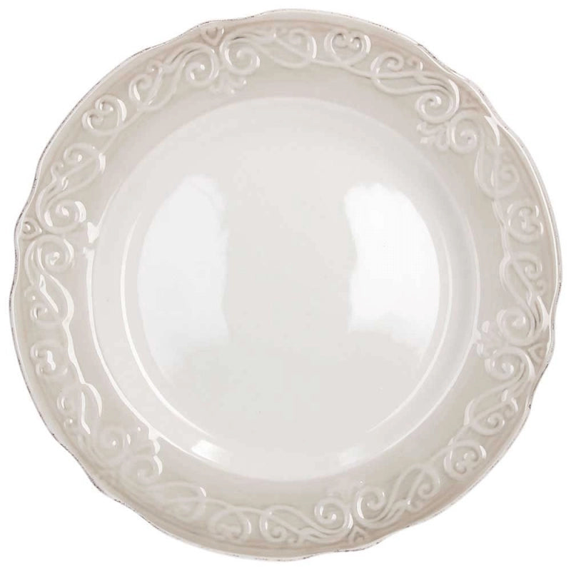 Piatto dessert Linea Cozy bianco 28 cm Stoneware beige