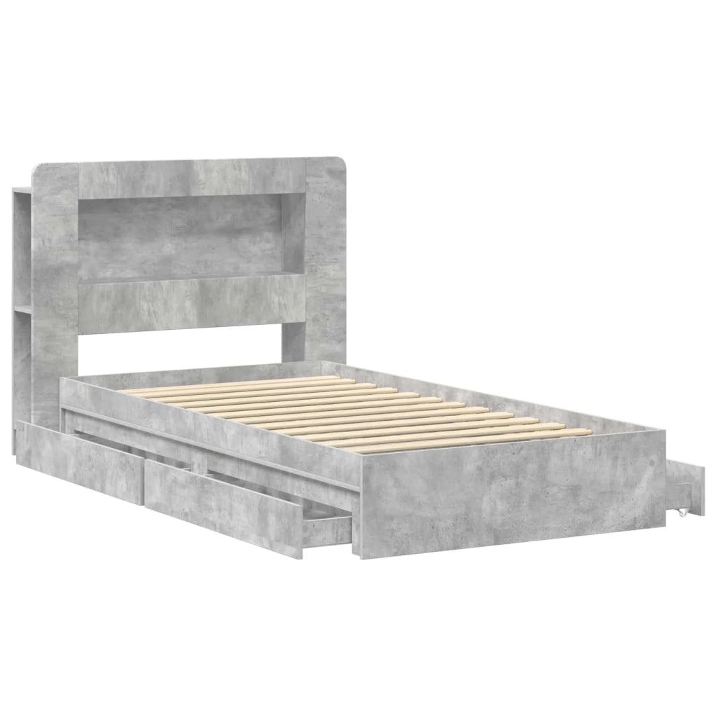 Telaio del letto con storage Grigio Cemento 90 x 190 cm 3433625