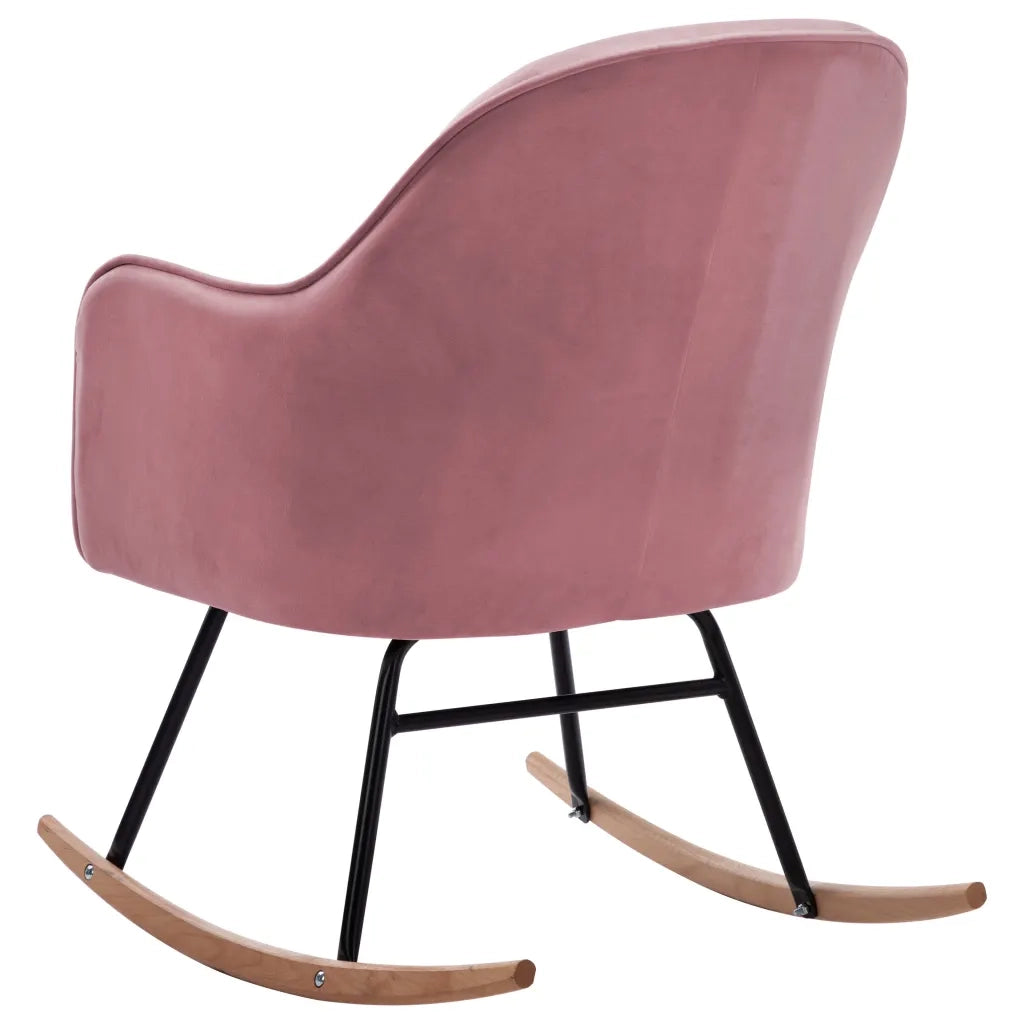 Sedia a Dondolo Rosa in Velluto CFW2659245