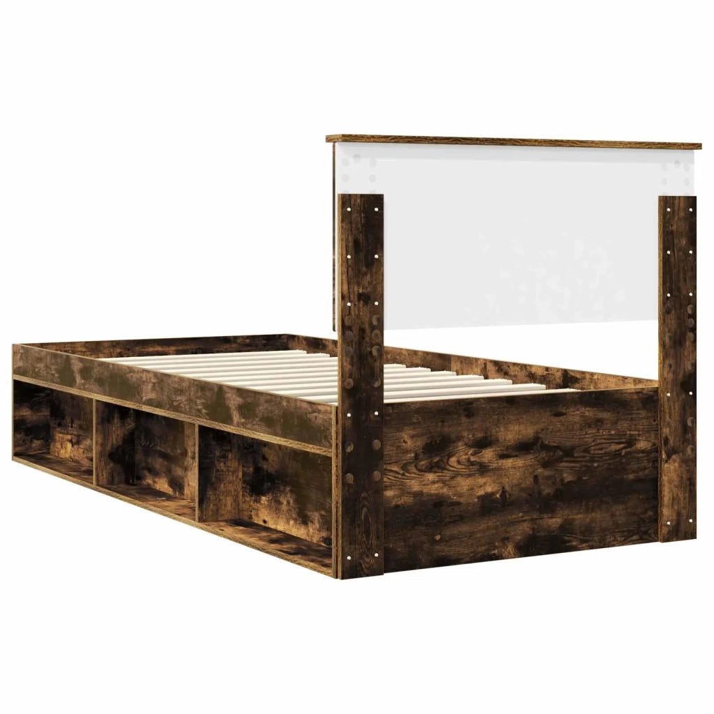 Struttura del letto-Giroletto Rovere fum¨¦ 90 x 190 cm Pino massello 712016