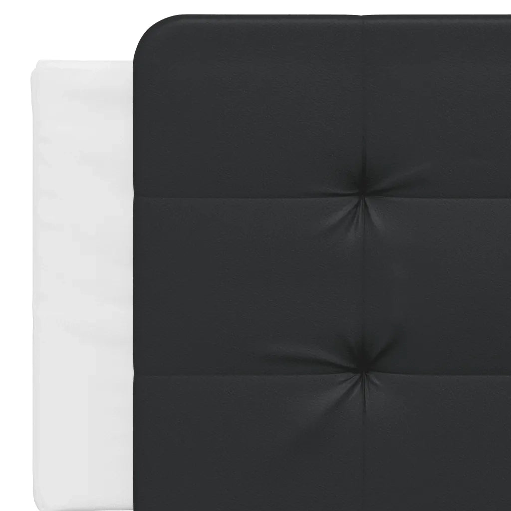 Letto con Materasso Bianco e Nero 160x200cm Similpelle