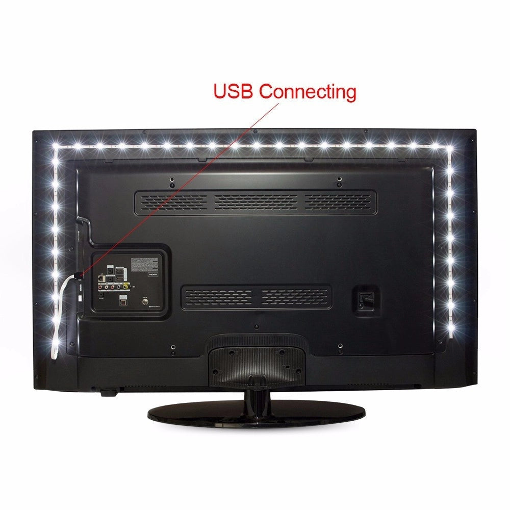 Trade Shop - Strip Led Gialla Striscia 90cm Con Attacco Usb Per Retroilluminazione Televisore -