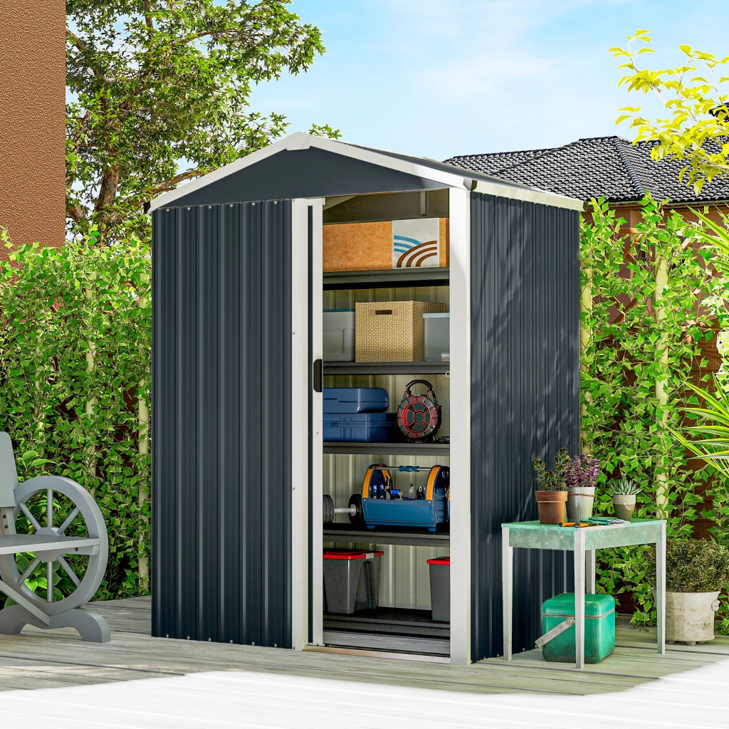 Casetta da Giardino in Acciaio con Porta Scorrevole ¨C Zephmum ¨C Grigio