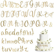 Decorazione per torte 54 pezzi - Acrylo giallo oro - Maiuscole/minuscole - Duraturo - Riciclabile - Tridimensionale - Lettere per torta