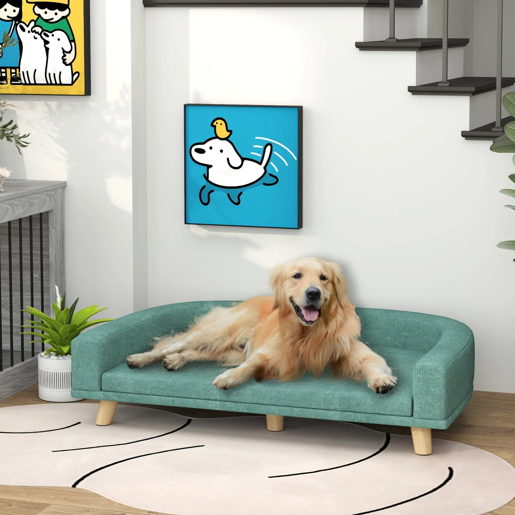 Letto per Cani - Zephmum - Legno, Verde, 98x67x25