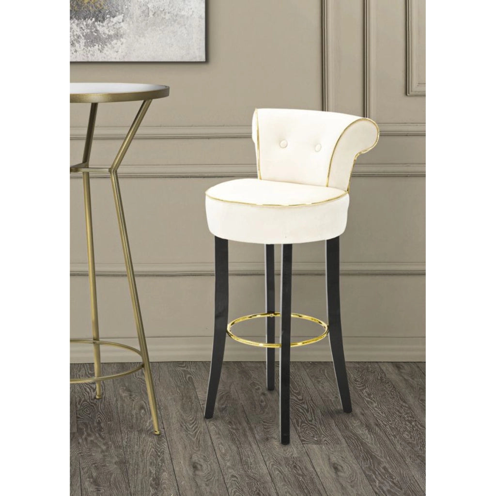 Sgabello Alto VKH440, Beige, Metallo, 46x48x96 cm