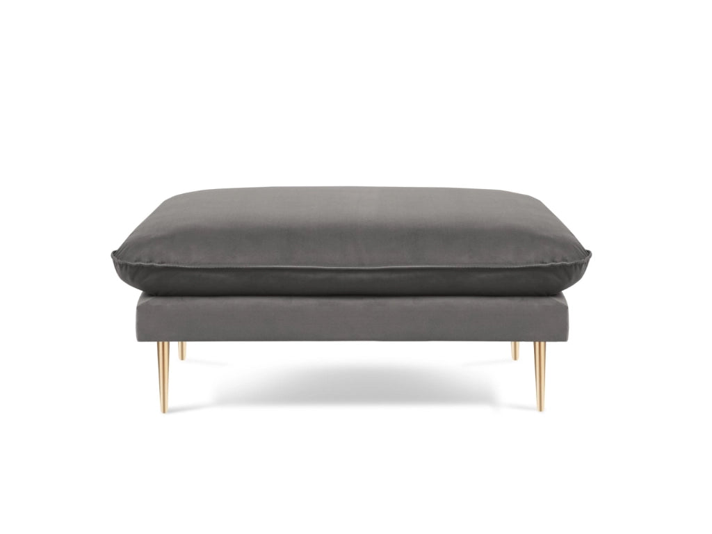 Cosmopolitan Design - Pouf "Vienna" in velluto grigio chiaro 