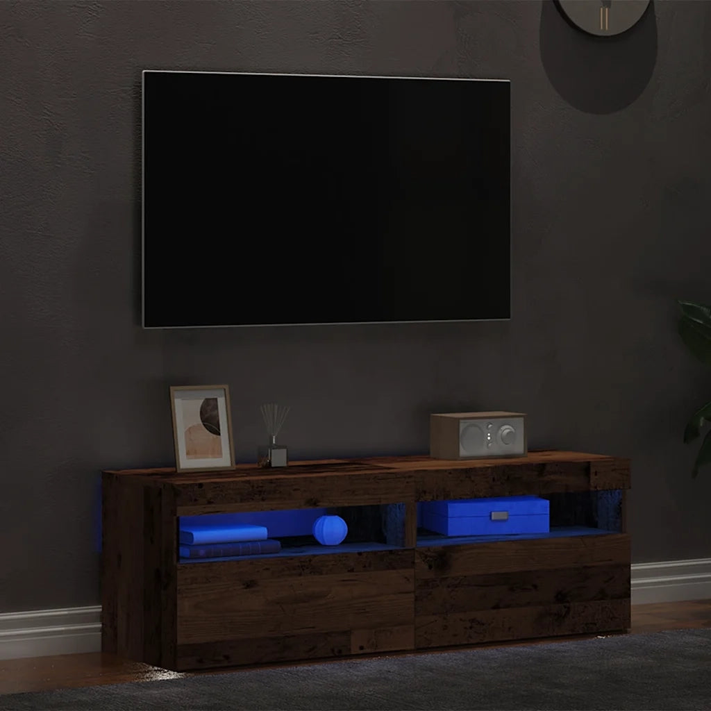 Mobili Porta TV con LED 2 pz Legno Antico in Legno Multistrato 856310