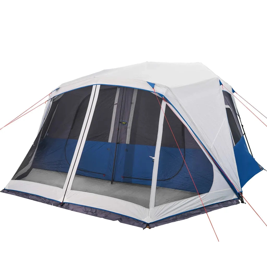 Tenda Famiglia con LED 10 Persone-Tenda da campeggio Blu Chiaro a Rilascio Rapido