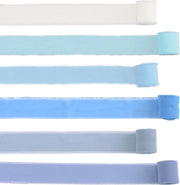 Set di nastri di seta 6 rulli serie blu mista colore frange bordi a raso stoffa per invito di matrimonio bouquet di nozze fai da te DIY artigianato