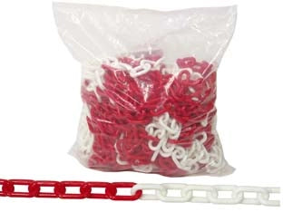 CATENA SEGNALETICA IN PLASTICA BIANCA E ROSSA- - ø mm.6 conf. 5mt. - 5 mt QUALITY
