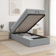 Letto ottomano con materasso Grigio Chiaro 80 x 200 cm Tessuto 3456198