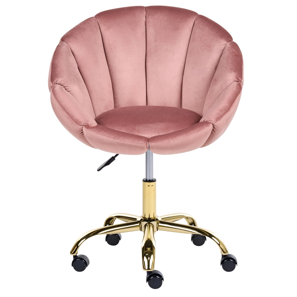 Elegante sedia da ufficio girevole in velluto rosa con base regolabile in altezza Design moderno Home Office