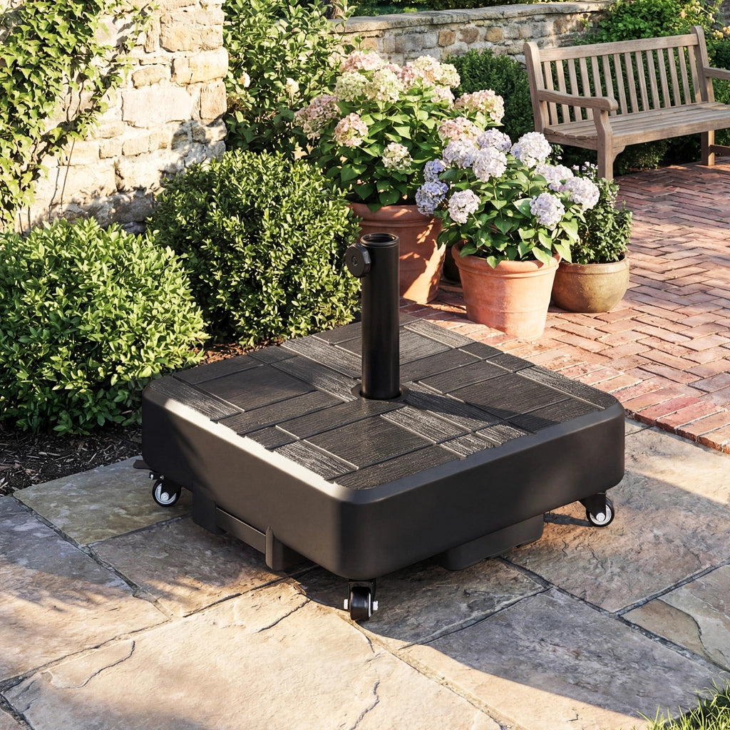 Socle Parasol con Ruote Riempibile ¨C zephmum ¨C 48x48x38.5 cm Nero