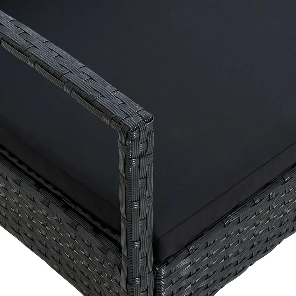 Sedia da Giardino con Cuscino in Polyrattan Nero cod mxl 22962