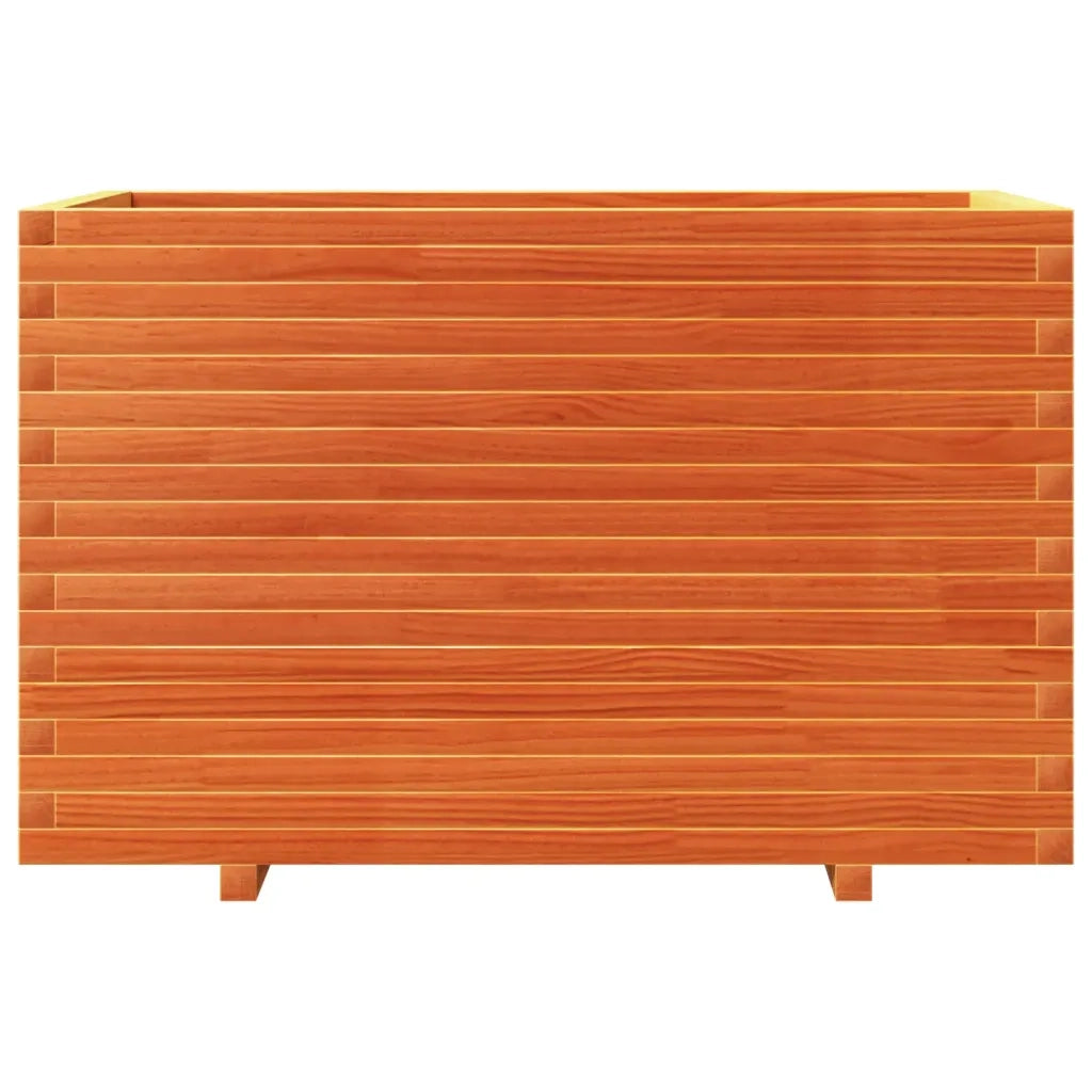Fioriera | Cassetta per fiori | Vaso Giardino Marrone Cera 110x60x72 cm Legno Massello Pino
