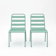 SEDIA Da esterno impilabile 46x58x78 cm Verde Set da 2 pezzi