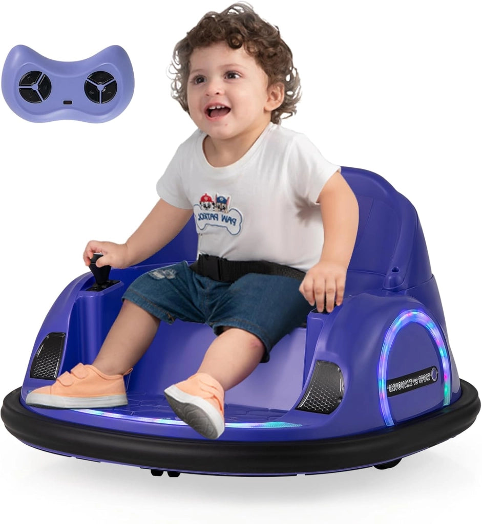 Autoscontro Elettrico per Bambini, Macchina Elettrica per Bambini con Luci LED, Connessione Wireless, Musica Giro a 360°, Macchina Cavalcabile per Bambini 18+ Mesi (Rosso)