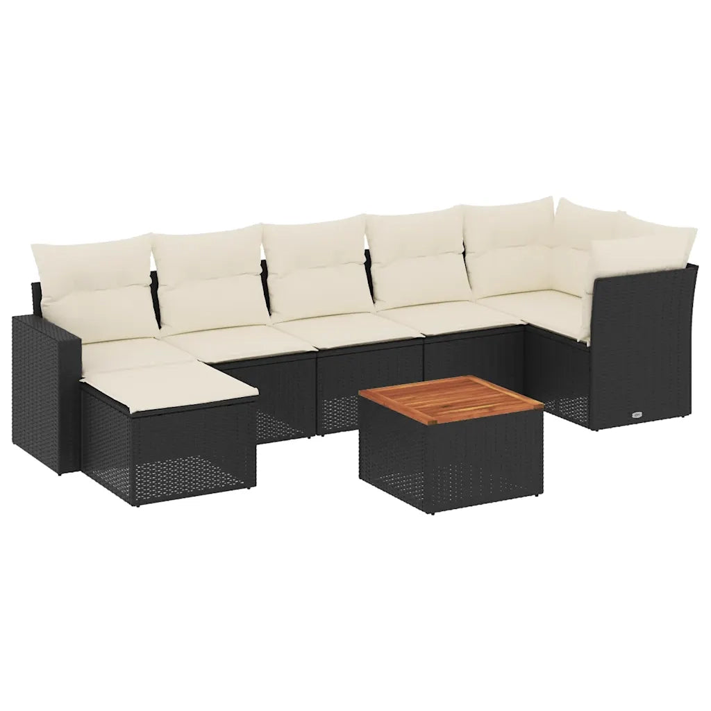 Set Divani da Giardino con Cuscini 8 pz Nero in Polyrattancod mxl 115568
