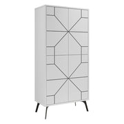 Bussola, Armadio Multiuso Grande Appendiabiti, 63x136h cm Bianco