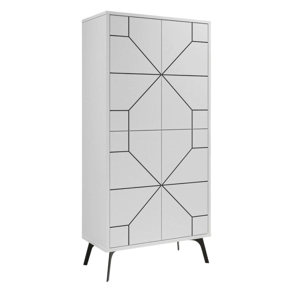 Bussola, Armadio Multiuso Grande Appendiabiti, 63x136h cm Bianco