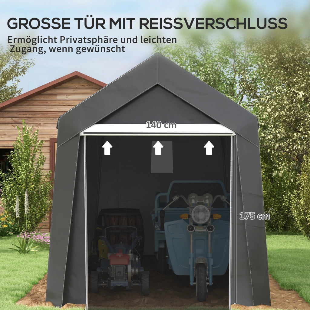 TENDA GARAGE 210x360x235 cm Acciaio Grigio Scuro