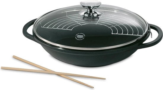 Wok da 32cm - Edizione Speciale in Titanio con coperchio in vetro e accessori