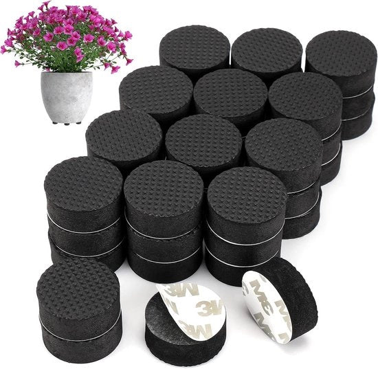 Sostegni per vasi fiorali inespansi - 40 pezzi - Piastrine anti-slip - Autoadesivi - Vaschette medie e grandi - Utilizzo interno ed esterno