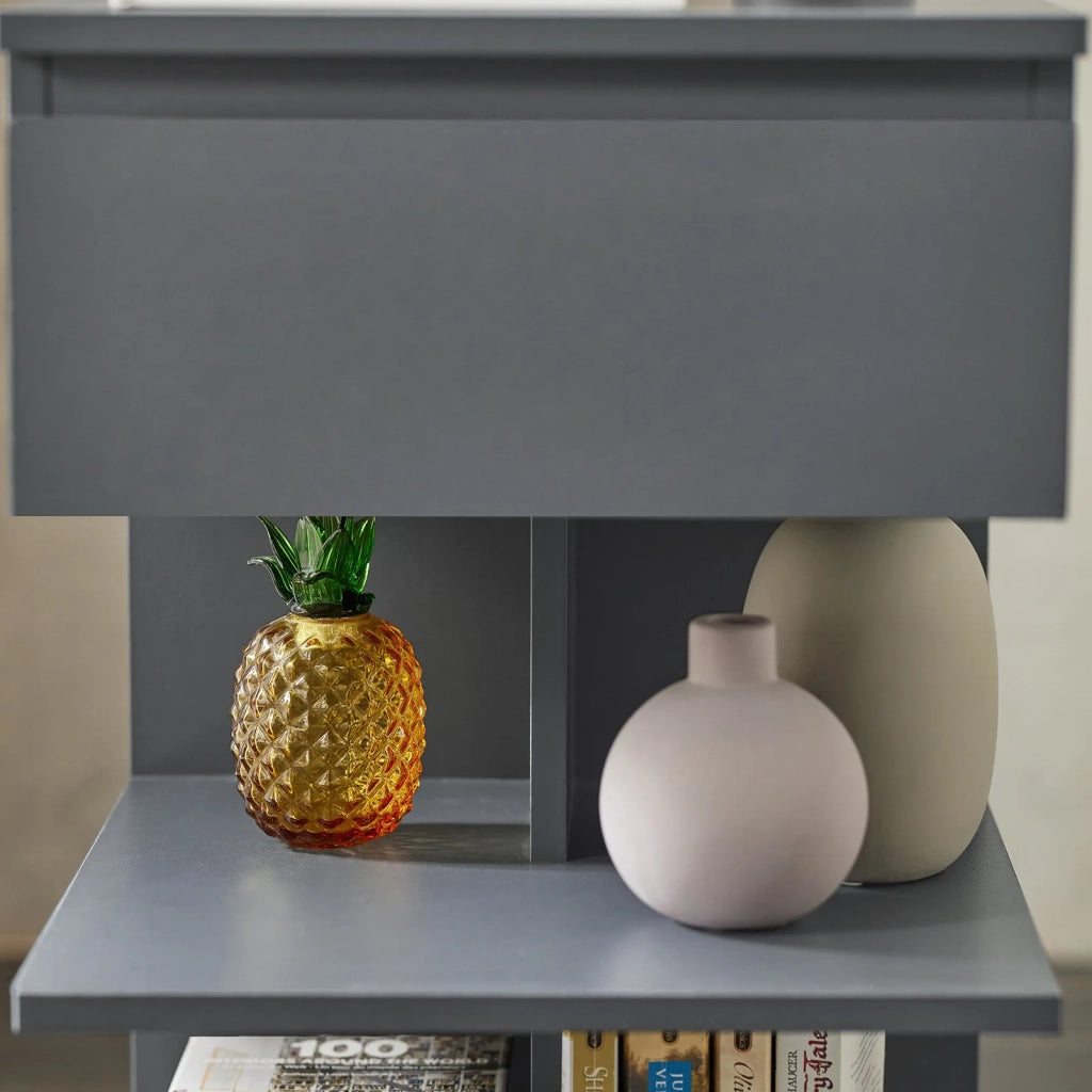 Tavolino da divano tavolino da soggiorno Comodini letto con cassetto Grigio FBT49-HG