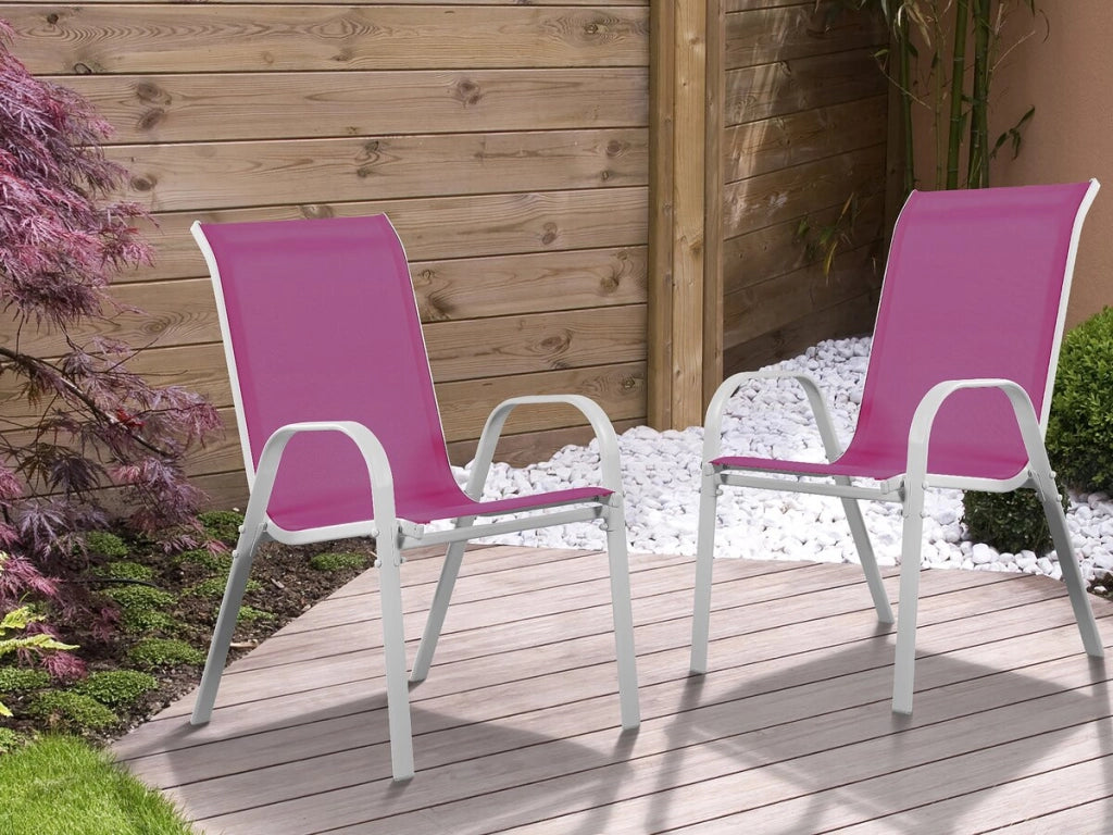Sedia da giardino textilene "Cordoba" -Phoenix -Rosa -Set di 2