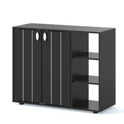 Scarpiera set da 1 80 x 31 x 64,5 cm spazio di archiviazione personalizzabile design minimalista nero 20_0018533