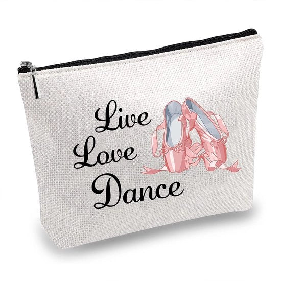 Borsa a Tela per Cosmetici Multifunzionale con Raccordo per Toletta, Porta Chiavi e Headset, con Spazio per Lip Gloss, 10x7 Pollici