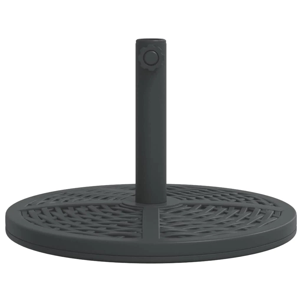 Base per ombrellone rotonda 45 x 30,5 cm stabile ed elegante per pali Ø38/48 mm plastica nera 02_0056653