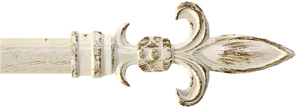 Bastone Tenda Ferro Estendibile 120-210 A Muro Asta Scorritenda Anelli Staffe Viti Shabby Chic Crema